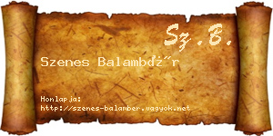 Szenes Balambér névjegykártya